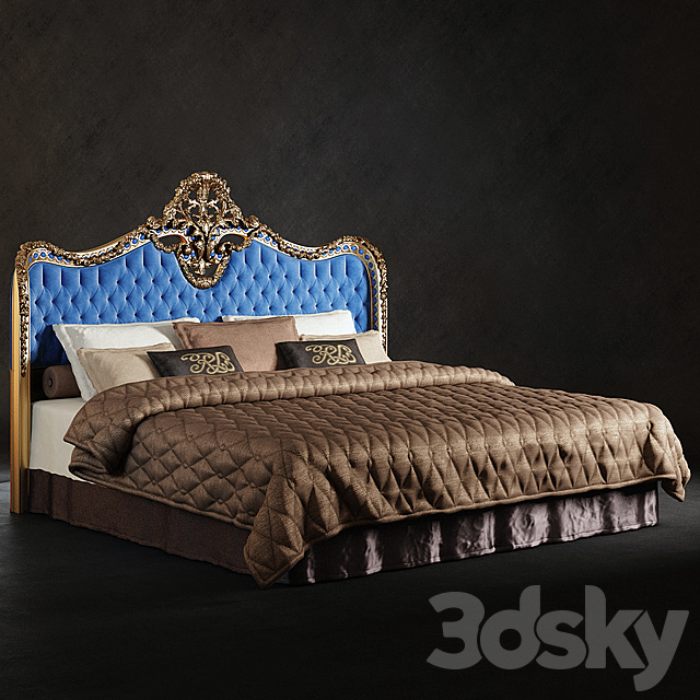 Bed with Oak Lucretia Heabord 3ds Max - thumbnail 1