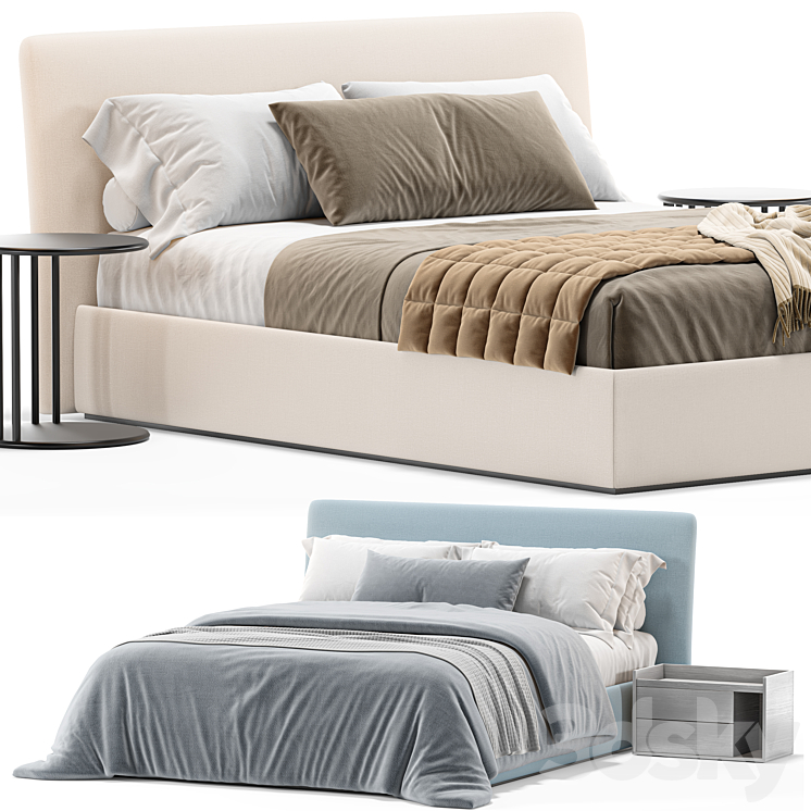 Bed Zalf SLIM 3DS Max Model - thumbnail 2