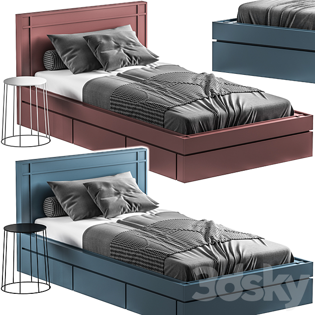 Bed031-Single Bed 3DSMax File - thumbnail 1