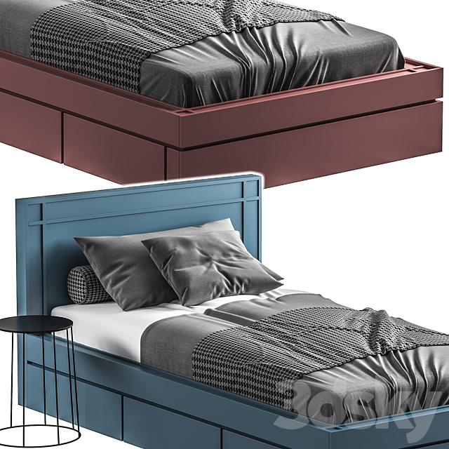 Bed031-Single Bed 3DSMax File - thumbnail 2