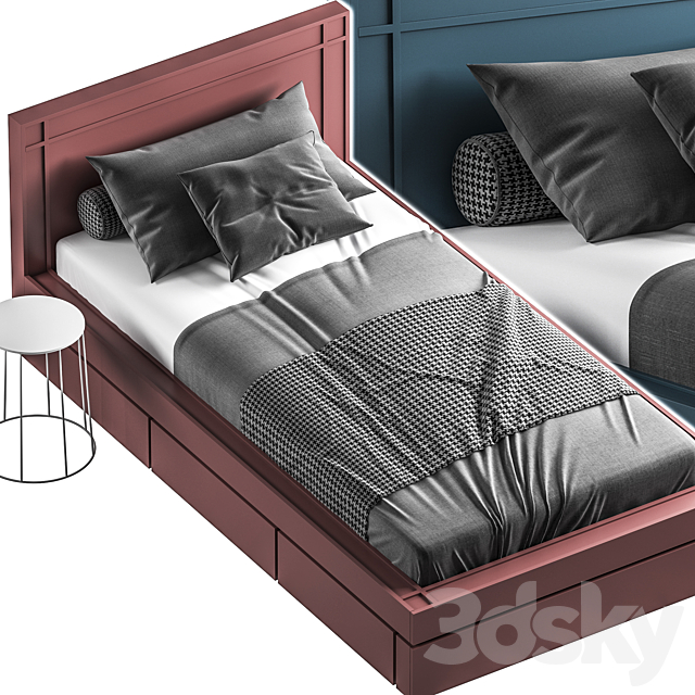 Bed031-Single Bed 3DSMax File - thumbnail 3