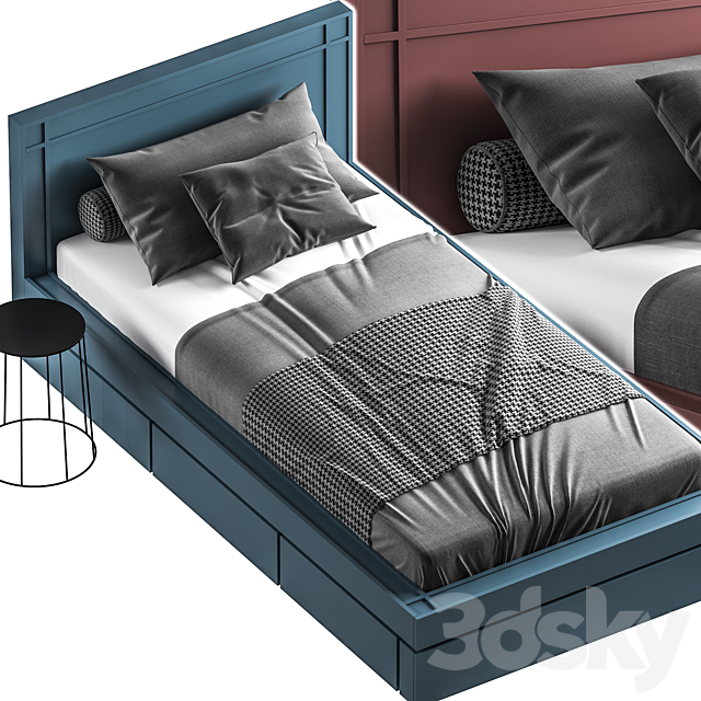 Bed031-Single Bed 3DSMax File - thumbnail 4