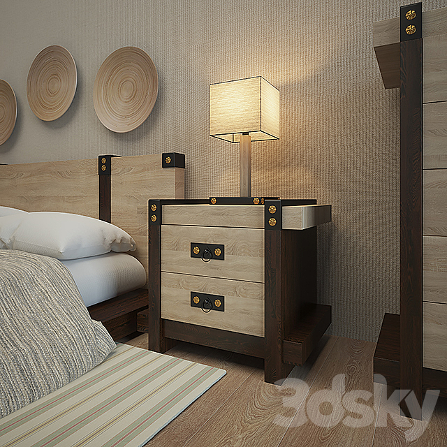 Bedroom furniture 3DS Max Model - thumbnail 2