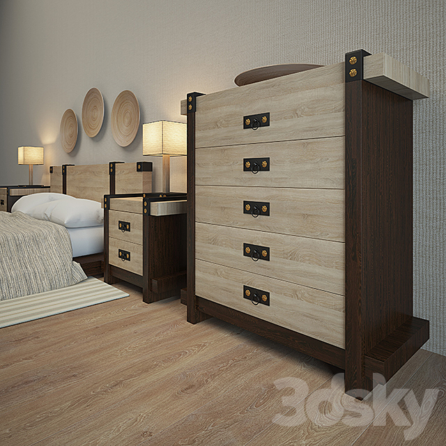 Bedroom furniture 3DS Max Model - thumbnail 3