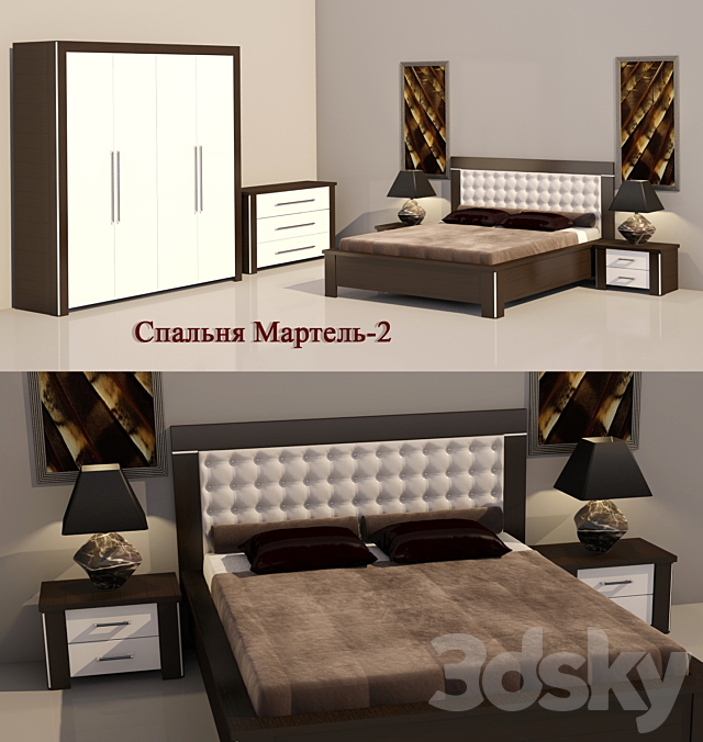 Bedroom furniture Martel-2 3DS Max Model - thumbnail 1