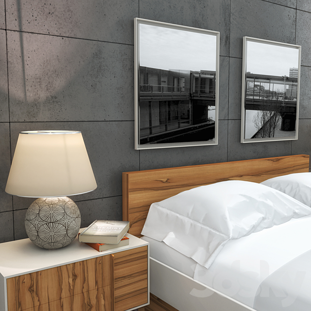 Bedroom Set 1 3DS Max Model - thumbnail 2