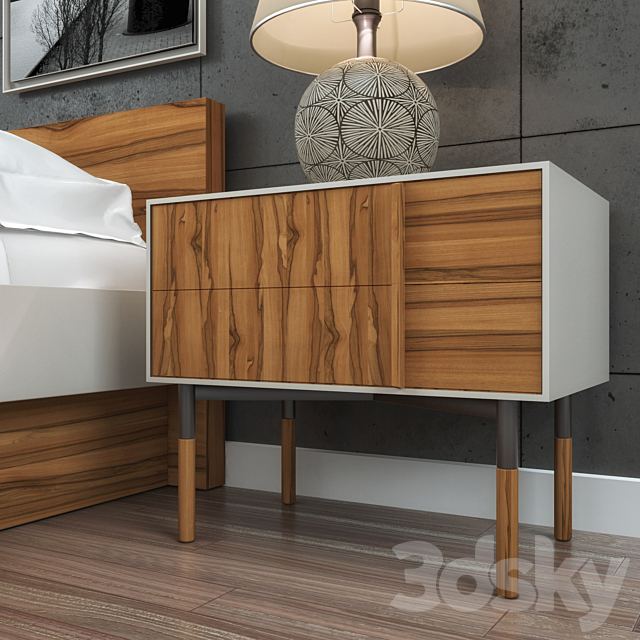 Bedroom Set 1 3DS Max Model - thumbnail 3