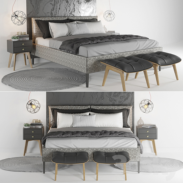 bedroom set 2 3DSMax File - thumbnail 1