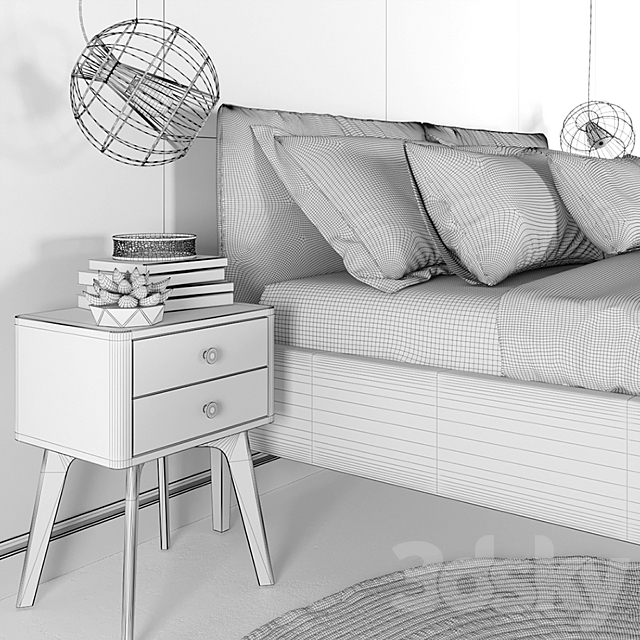 bedroom set 2 3DSMax File - thumbnail 3