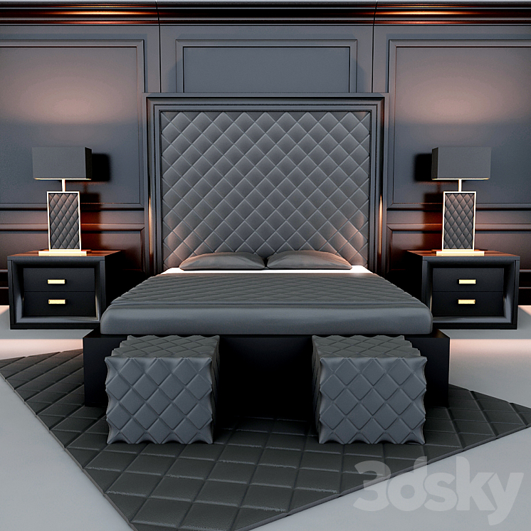 bedroom set 3DS Max - thumbnail 1