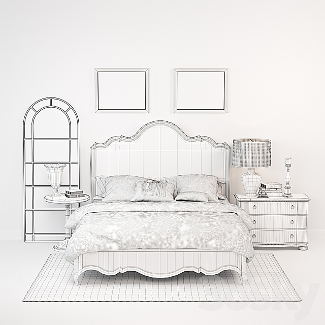 Bedroom set Hooker 3DS Max Model - thumbnail 3