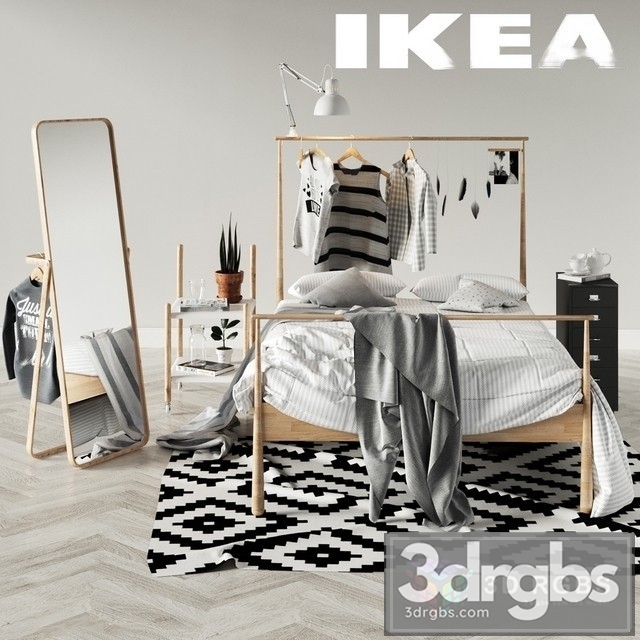 Bedroom Set Ikea 3dsmax Download - thumbnail 1