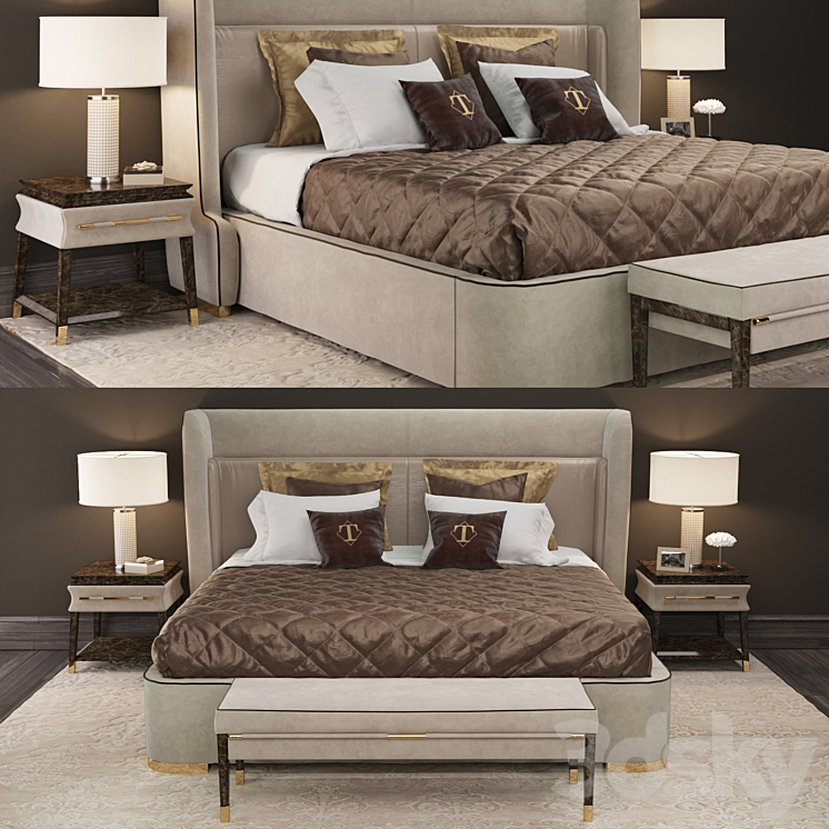 Bedroom set_Turri 3DS Max Model - thumbnail 1