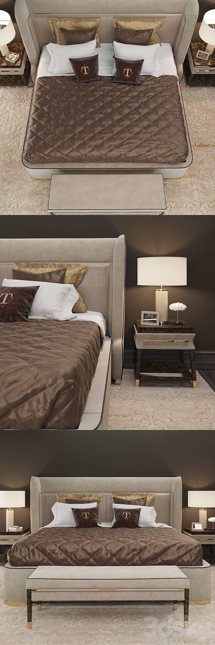 Bedroom set_Turri 3DS Max Model - thumbnail 2