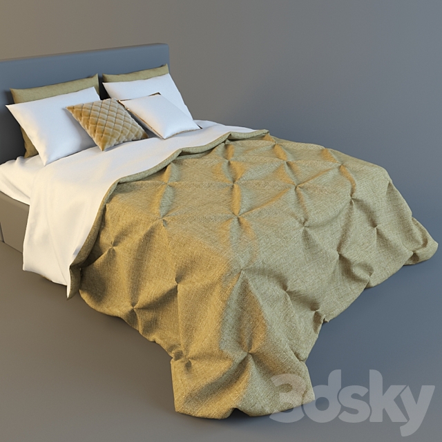 bedspread with tucks 3DSMax File - thumbnail 1