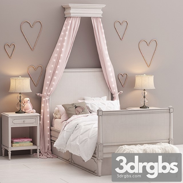 Bellina Bedroom Set Restoration Hardware Baby and Child 3dsmax Download - thumbnail 1