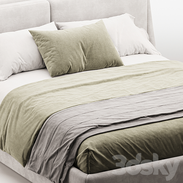 Bend bed from Ditre Italia 3DS Max Model - thumbnail 3