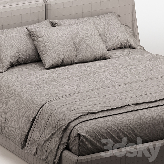 Bend bed from Ditre Italia 3DS Max Model - thumbnail 4