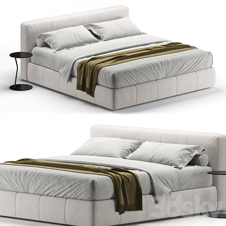 Bend Platform Bed 3DS Max Model - thumbnail 1