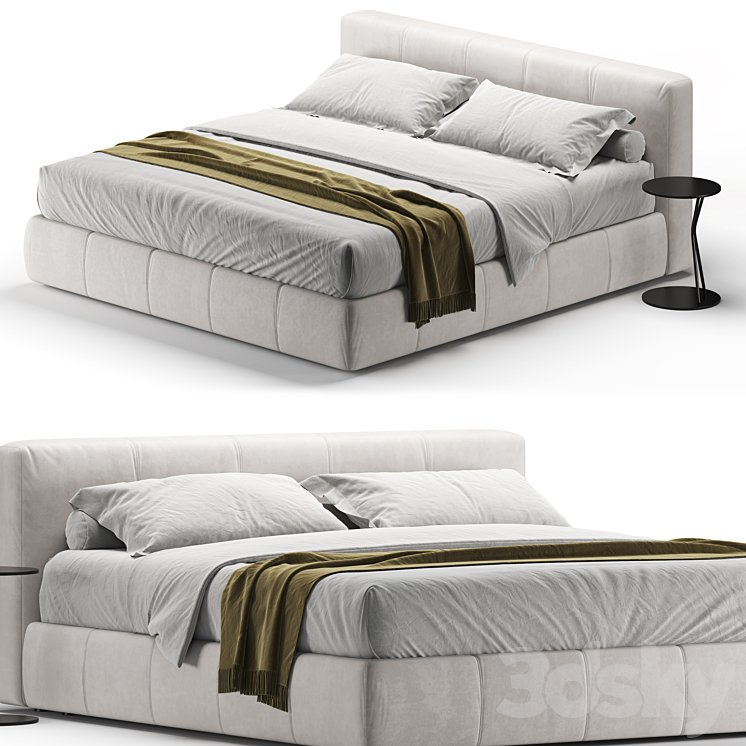 Bend Platform Bed 3DS Max Model - thumbnail 2