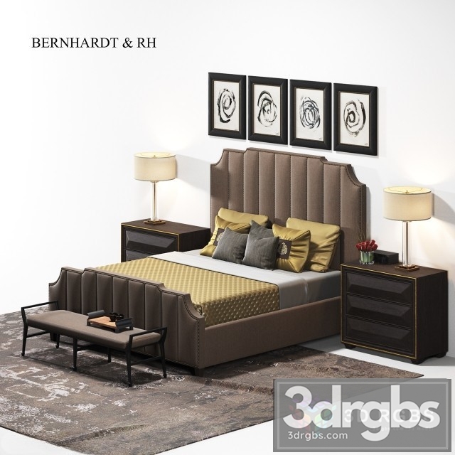 Bernhardt Bed Set 3dsmax Download - thumbnail 1