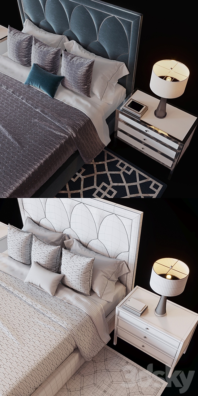 Bernhardt Regan Upholstered King Bed 3DSMax File - thumbnail 3