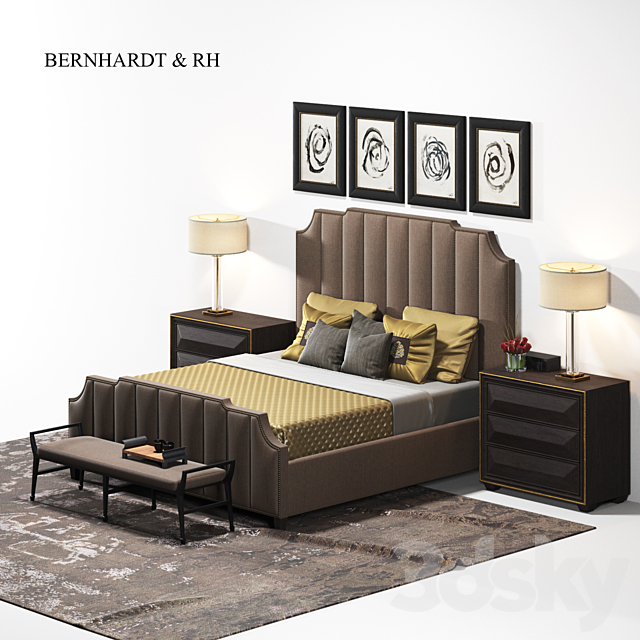 bernhardt & restoration hardware | bed set 3DSMax File - thumbnail 1