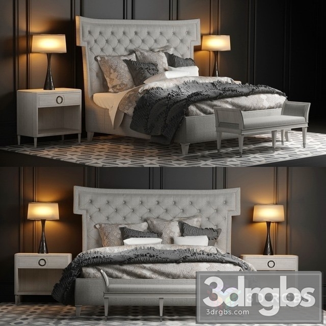 Bernhardt Upholstered Bed 3dsmax Download - thumbnail 1