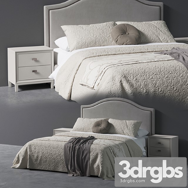 Beverly queen headboard bed 2 3dsmax Download - thumbnail 1