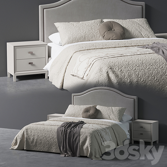 Beverly Queen Headboard Bed 3DSMax File - thumbnail 1