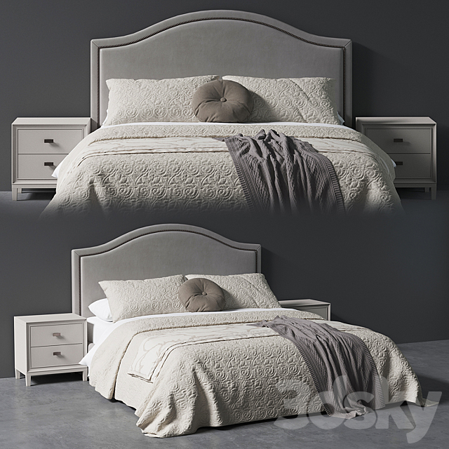 Beverly Queen Headboard Bed 3DSMax File - thumbnail 2