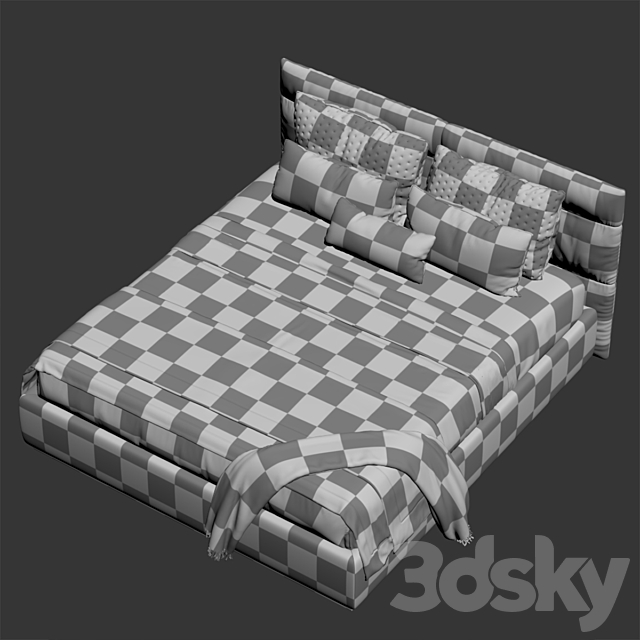 Black bed 3DSMax File - thumbnail 2