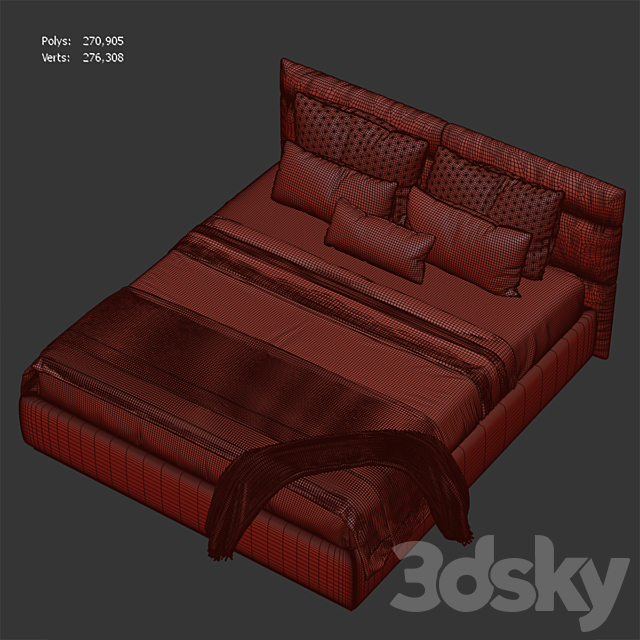 Black bed 3DSMax File - thumbnail 3