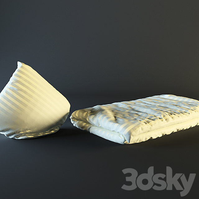 Blanket + pillow 3DSMax File - thumbnail 1