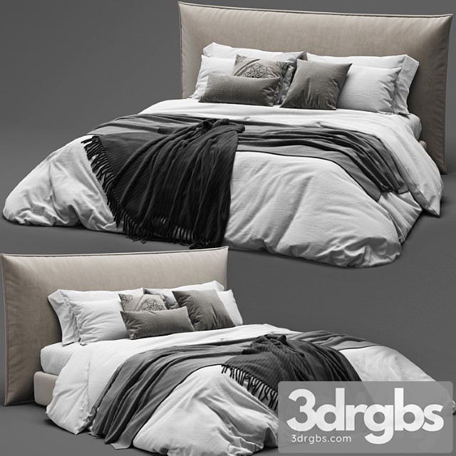 Boconcept gent bed – scandinavian set 2 3dsmax Download - thumbnail 1