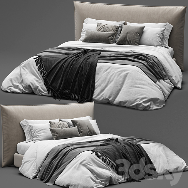 BoConcept Gent Bed – Scandinavian Set 3DSMax File - thumbnail 1