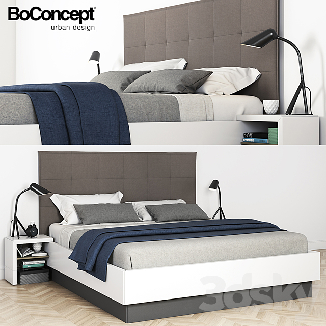 Boconcept Lugano Bed 3DS Max Model - thumbnail 1