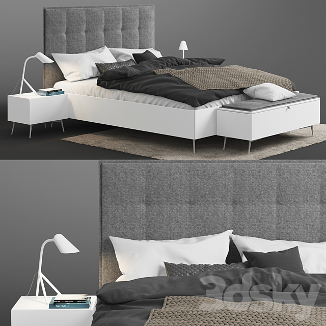 Boconcept Lugano bed 3DSMax File - thumbnail 1