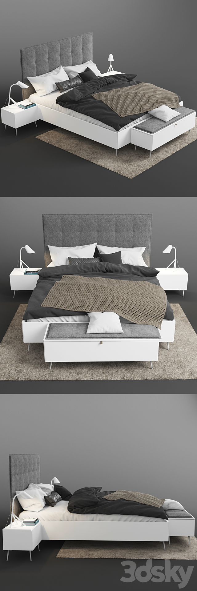 Boconcept Lugano bed 3DSMax File - thumbnail 2