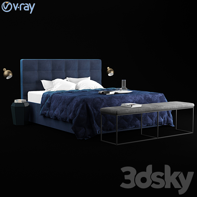 boconcept MEZZO bed 3DSMax File - thumbnail 1