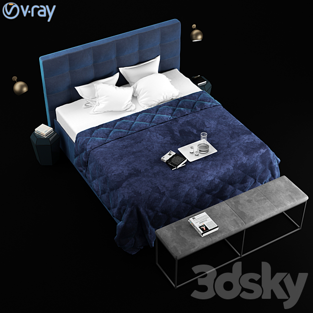 boconcept MEZZO bed 3DSMax File - thumbnail 3