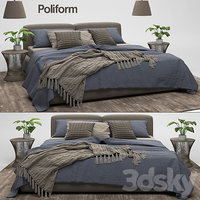 Bolton bed Poliform 3DSMax File - thumbnail 1