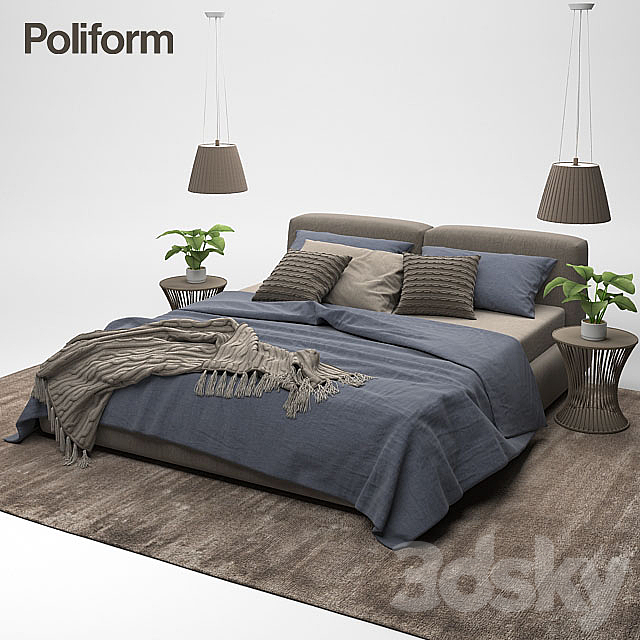 Bolton bed Poliform 3DSMax File - thumbnail 2