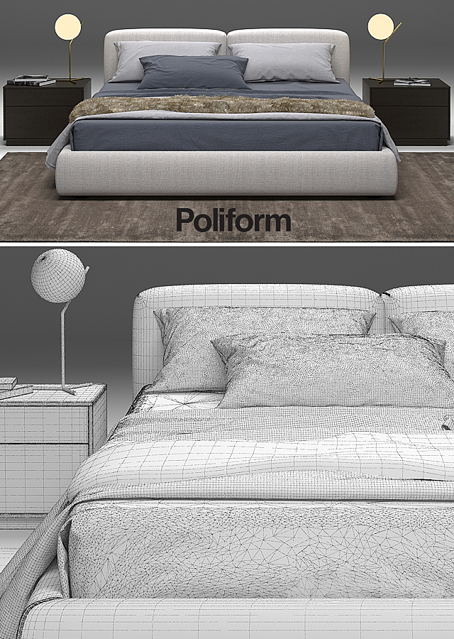 Bolton Bed Poliform 3DSMax File - thumbnail 3