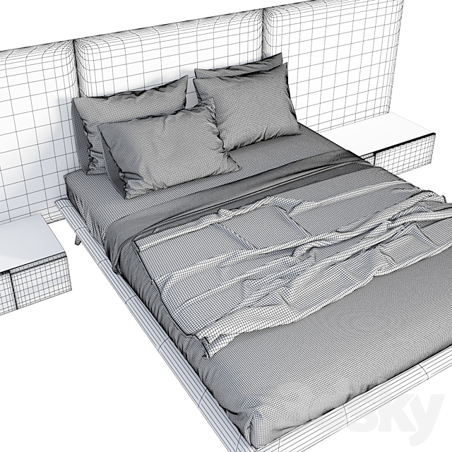 Bolzan bed. Collection SMILE. 3DSMax File - thumbnail 3