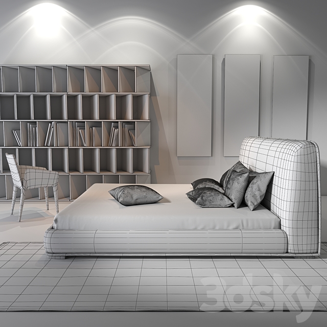 Bonaldo Amos alto bed 3DSMax File - thumbnail 2