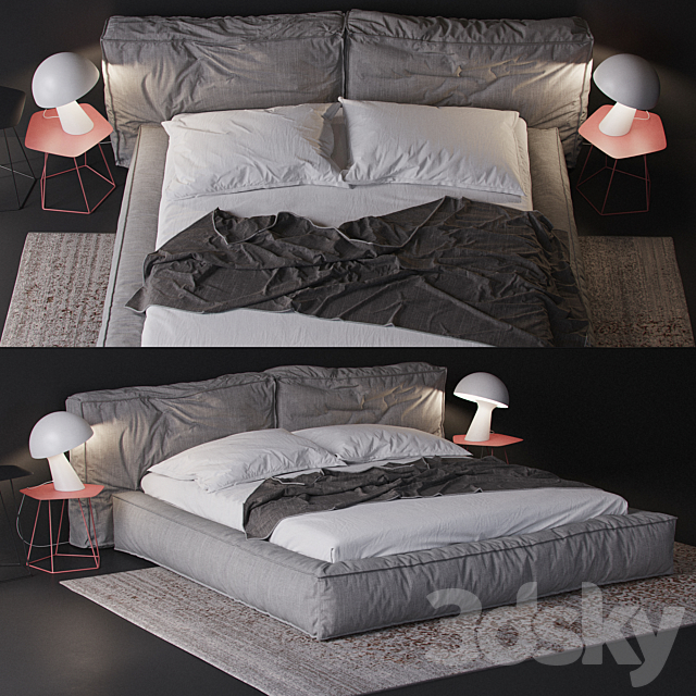 bonaldo fluff bed 3DSMax File - thumbnail 2