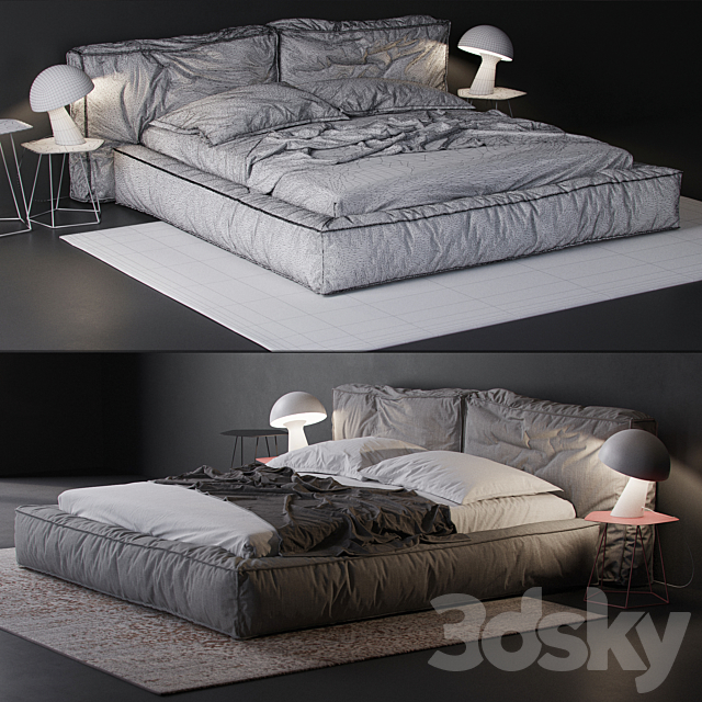 bonaldo fluff bed 3DSMax File - thumbnail 3