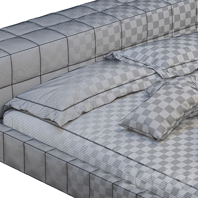 Bonaldo squaring bed 3DS Max Model - thumbnail 3