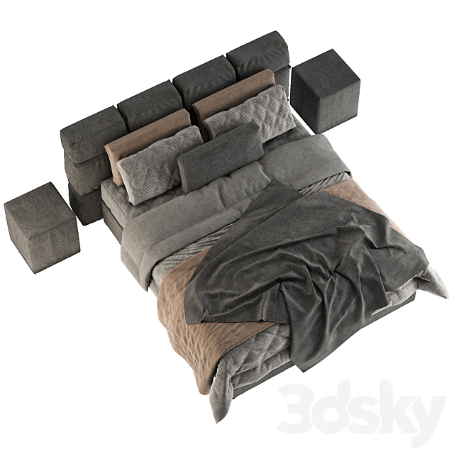 Boxspring Vera Cruz Bed 3DS Max Model - thumbnail 2